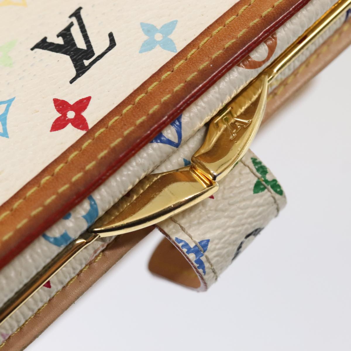 LOUIS VUITTON Multicolor Portefeuille Viennois Wallet Black M92987 Auth bs17392