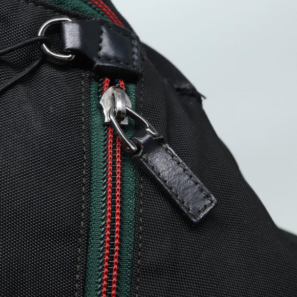 GUCCI Backpack Nylon Black Silver 122348 Auth bs17393