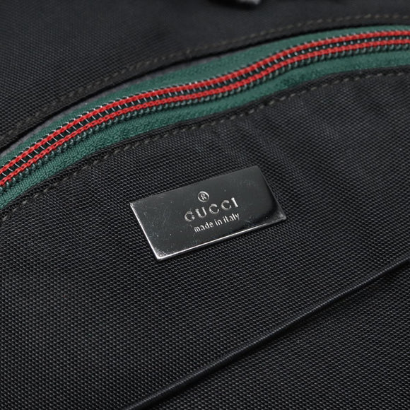 GUCCI Backpack Nylon Black Silver 122348 Auth bs17393