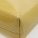 PRADA Hand Bag Enamel Yellow Silver Auth bs17418-10