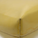 PRADA Hand Bag Enamel Yellow Silver Auth bs17418-11
