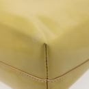 PRADA Hand Bag Enamel Yellow Silver Auth bs17418-12