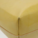PRADA Hand Bag Enamel Yellow Silver Auth bs17418-13