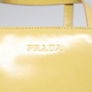 PRADA Hand Bag Enamel Yellow Silver Auth bs17418-14