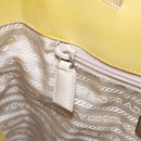 PRADA Hand Bag Enamel Yellow Silver Auth bs17418-19