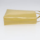 PRADA Hand Bag Enamel Yellow Silver Auth bs17418-4