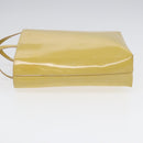 PRADA Hand Bag Enamel Yellow Silver Auth bs17418-5
