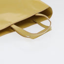 PRADA Hand Bag Enamel Yellow Silver Auth bs17418-7