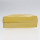 PRADA Hand Bag Enamel Yellow Silver Auth bs17418-9