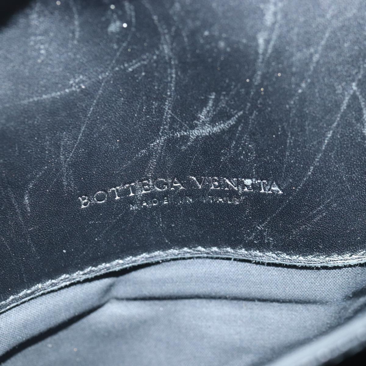 BOTTEGA VENETA Business Bag Leather Black Silver 122139 Auth bs17420