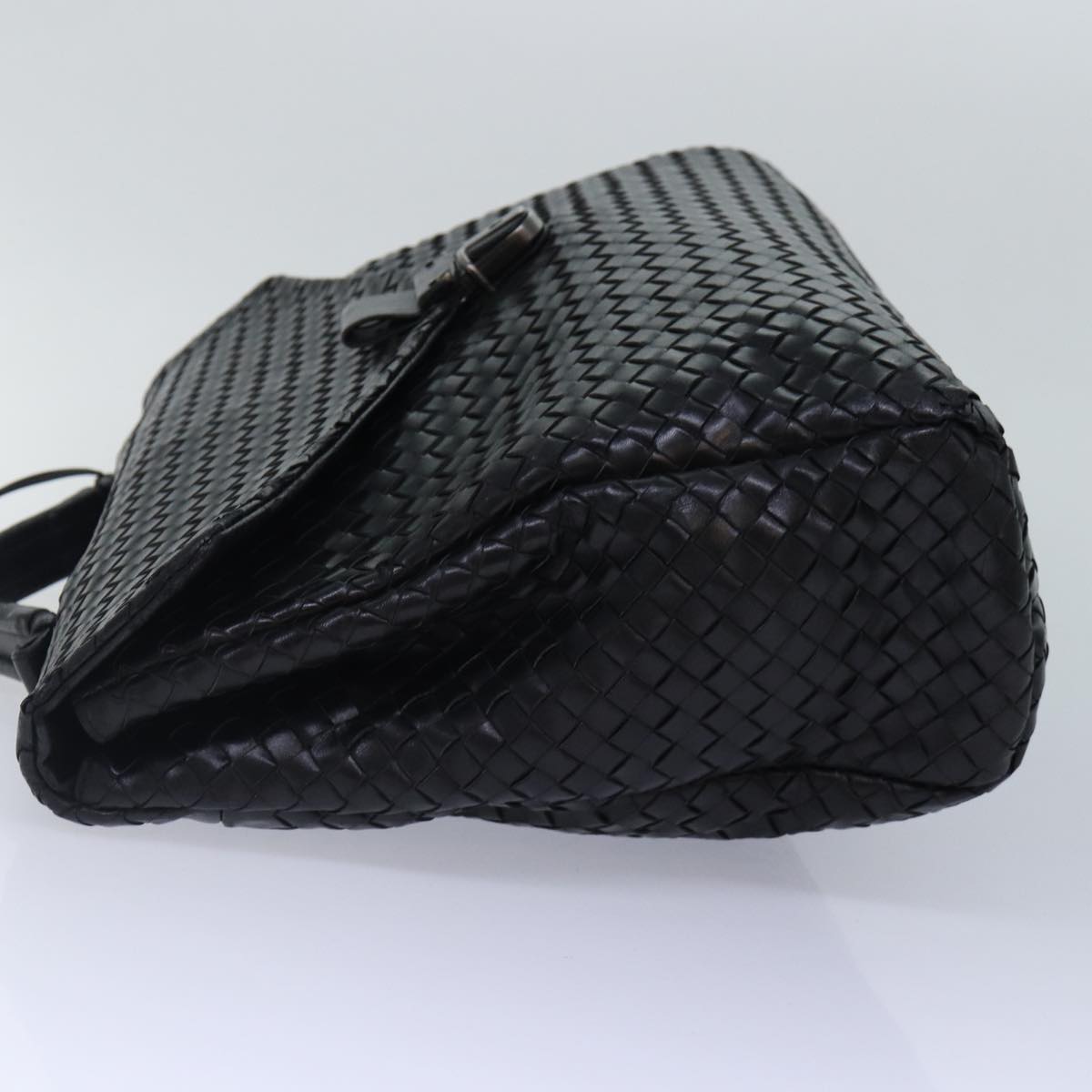 BOTTEGA VENETA Business Bag Leather Black Silver 122139 Auth bs17420