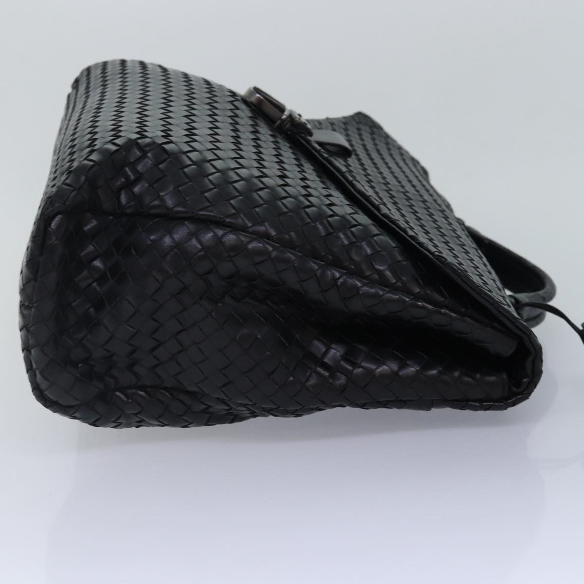 BOTTEGA VENETA Business Bag Leather Black Silver 122139 Auth bs17420