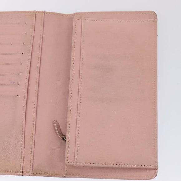 CHANEL Wallet Caviar Skin Pink Silver CC Auth bs17427