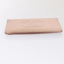 CHANEL Wallet Caviar Skin Pink Silver CC Auth bs17427-6
