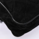 CHANEL Matelasse Chain Shoulder Bag Suede Black Gold CC Auth bs17434-9