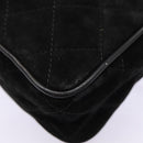 CHANEL Matelasse Chain Shoulder Bag Suede Black Gold CC Auth bs17434-14