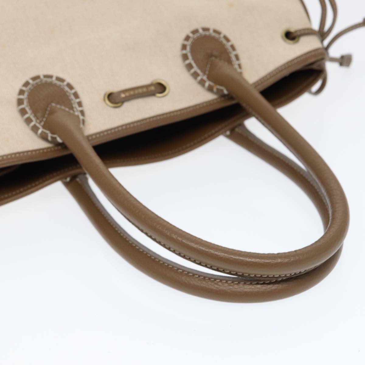 BURBERRY Hand Bag Canvas Beige Auth bs17442