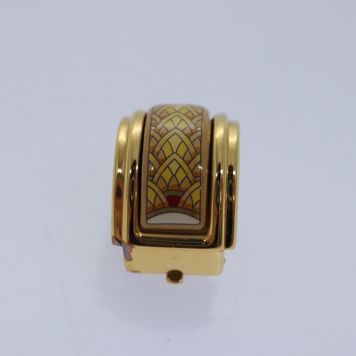 HERMES Earring metal Gold Tone Auth bs17448