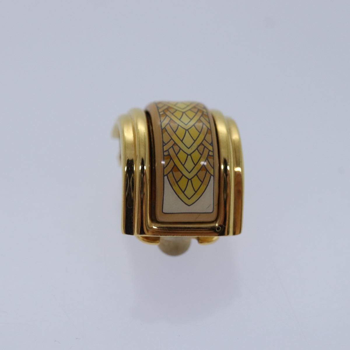 HERMES Earring metal Gold Tone Auth bs17448