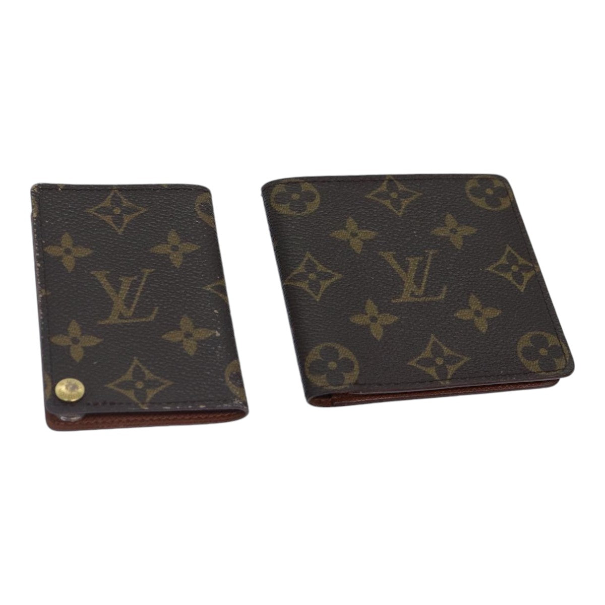 LOUIS VUITTON Monogram Wallet 2Set LV Auth bs17454