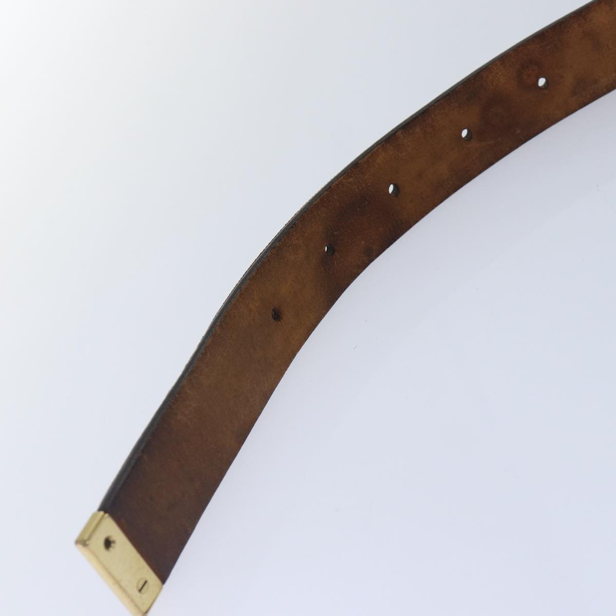 LOUIS VUITTON Monogram Ceinture Care Belt 48.4"" Gold M6800Y LV Auth bs17455