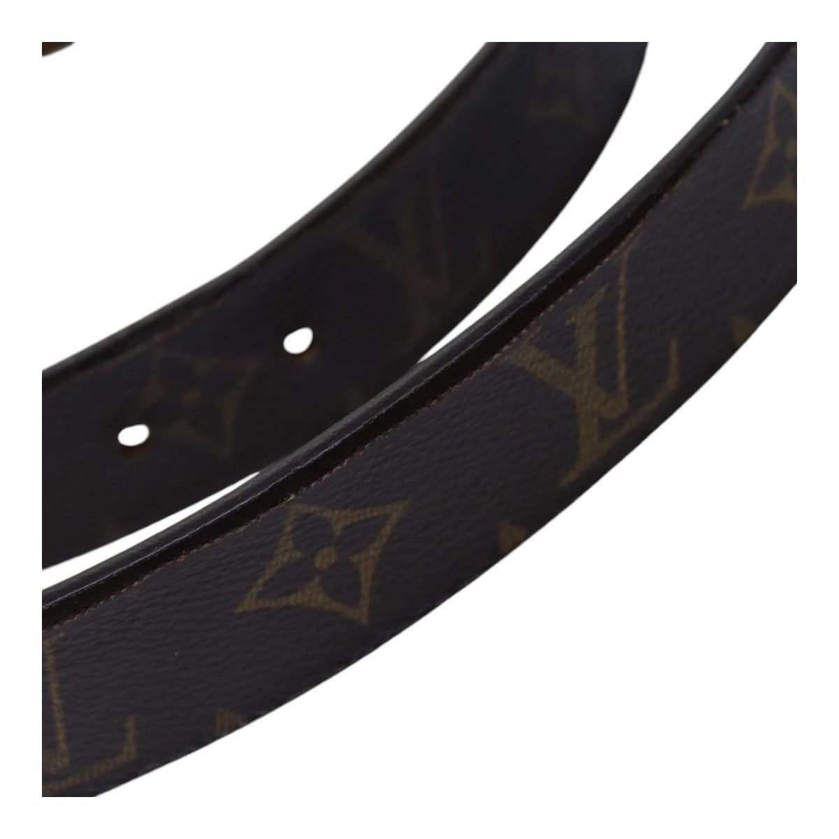 LOUIS VUITTON Monogram Ceinture Care Belt 48.4"" Gold M6800Y LV Auth bs17455