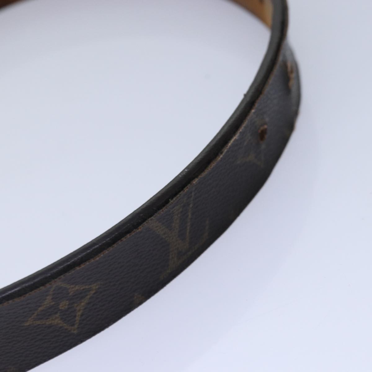 LOUIS VUITTON Monogram Ceinture Care Belt 48.4"" Gold M6800Y LV Auth bs17455