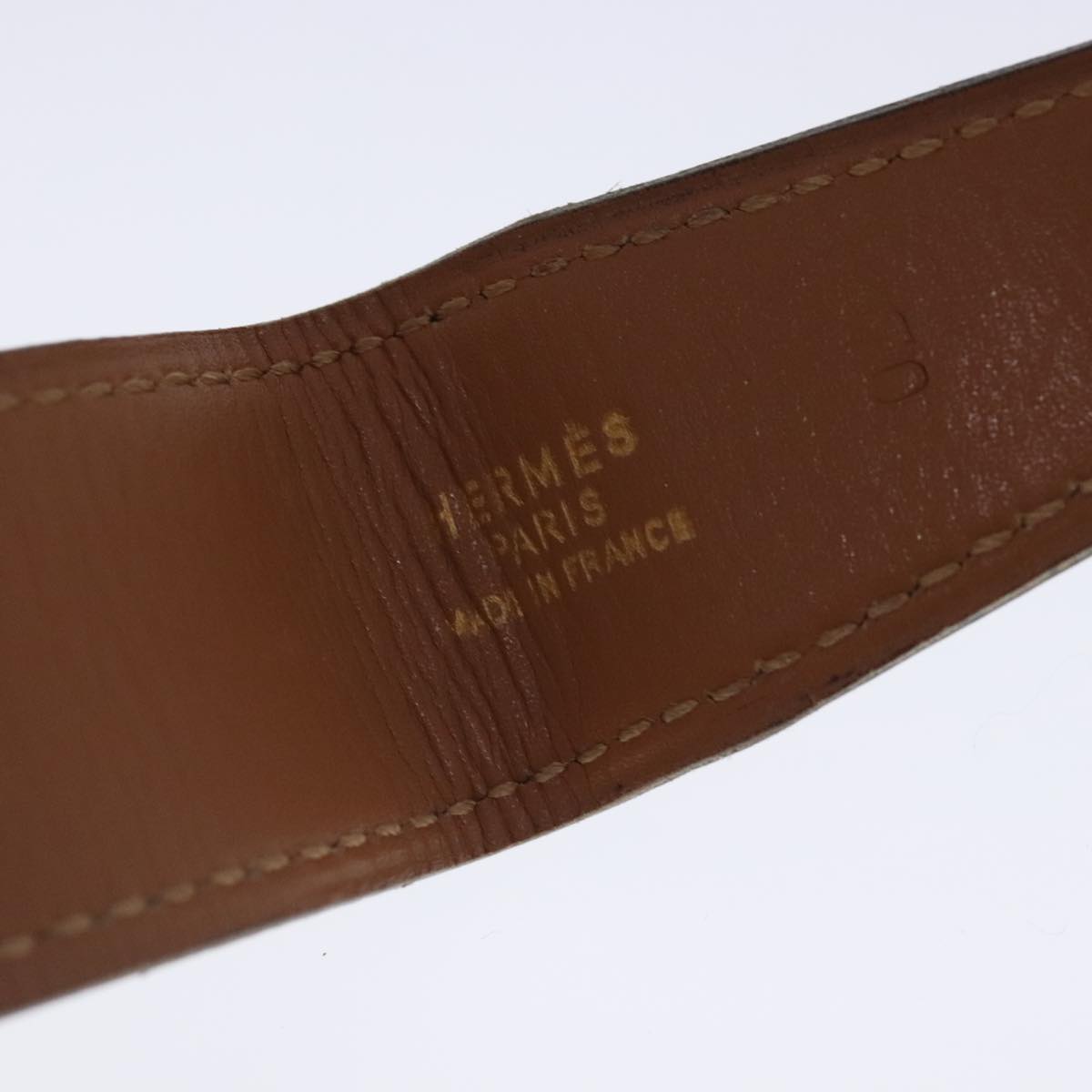 HERMES Constance belt Belt Leather 32.3"" Black Gold Auth bs17456