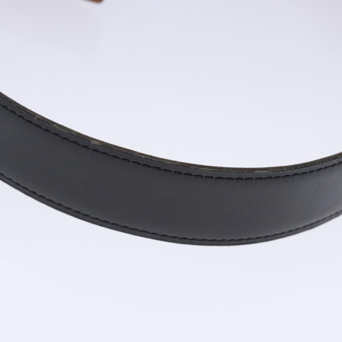 HERMES Constance belt Belt Leather 32.3"" Black Gold Auth bs17456