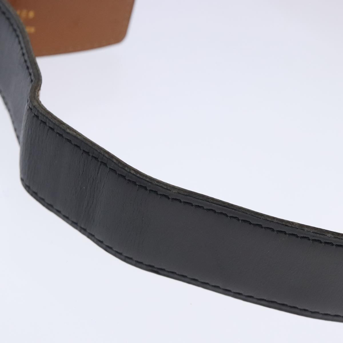 HERMES Constance belt Belt Leather 32.3"" Black Gold Auth bs17456