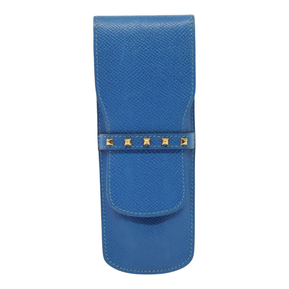 HERMES Pen Case Leather Blue Auth bs17458 - 0