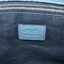 FENDI Clutch Bag Leather Blue Silver Auth bs17465-17