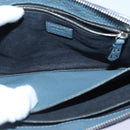 FENDI Clutch Bag Leather Blue Silver Auth bs17465-20