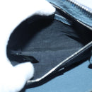 FENDI Clutch Bag Leather Blue Silver Auth bs17465-21