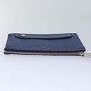 FENDI Clutch Bag Leather Blue Silver Auth bs17465-5