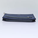 FENDI Clutch Bag Leather Blue Silver Auth bs17465-6