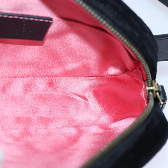 GUCCI Waist bag Velor Black Gold 476434 Auth bs17475M