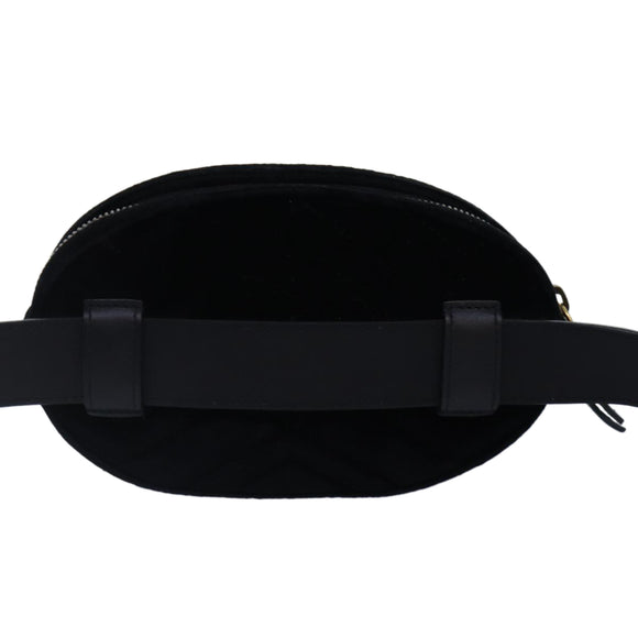 GUCCI Waist bag Velor Black Gold 476434 Auth bs17475M