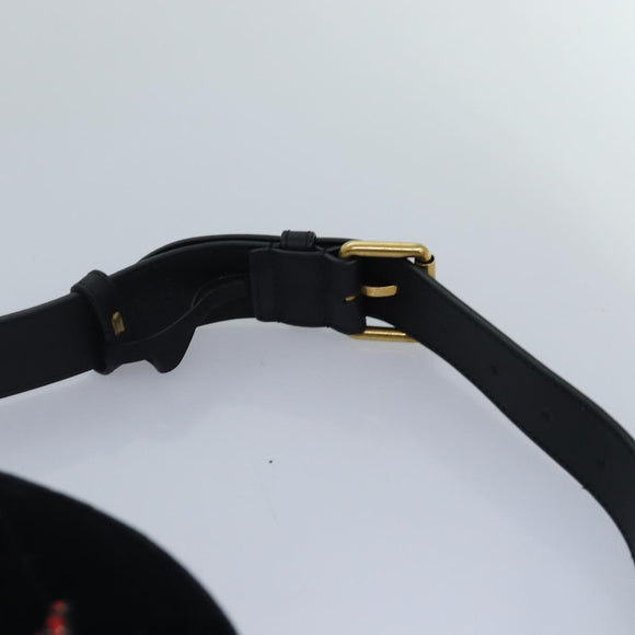 GUCCI Waist bag Velor Black Gold 476434 Auth bs17475M