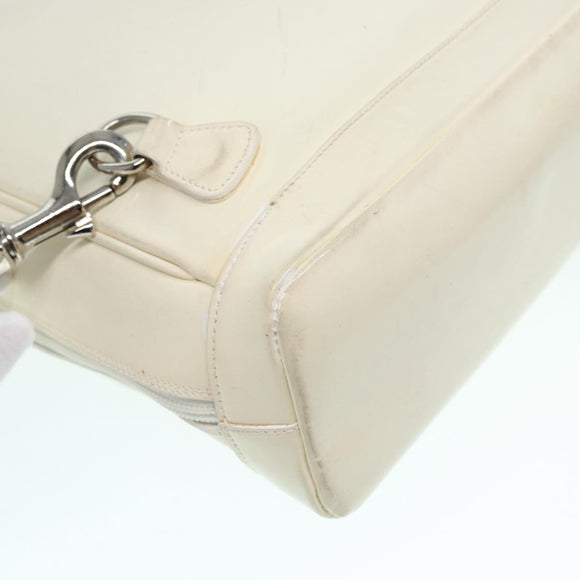 GUCCI Bamboo Shoulder Bag Nylon White Silver 003 2058 0059 5 Auth bs17479