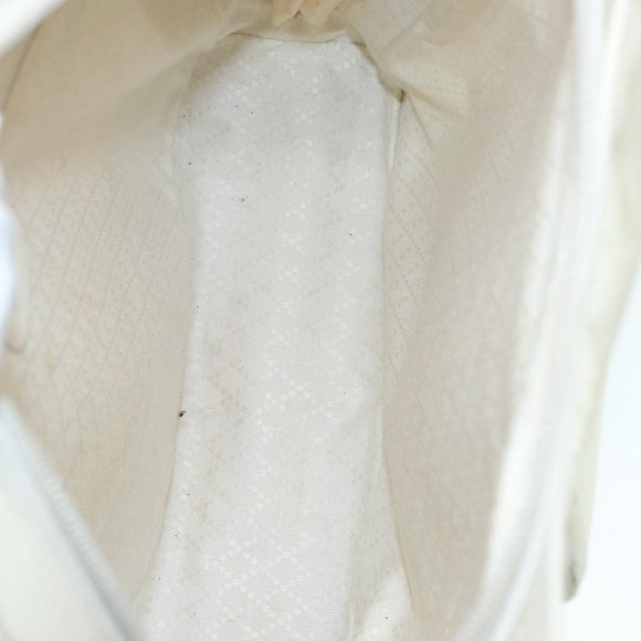 GUCCI Bamboo Shoulder Bag Nylon White Silver 003 2058 0059 5 Auth bs17479