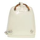 GUCCI Bamboo Shoulder Bag Nylon White Silver 003 2058 0059 5 Auth bs17479-3