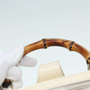 GUCCI Bamboo Shoulder Bag Nylon White Silver 003 2058 0059 5 Auth bs17479-8