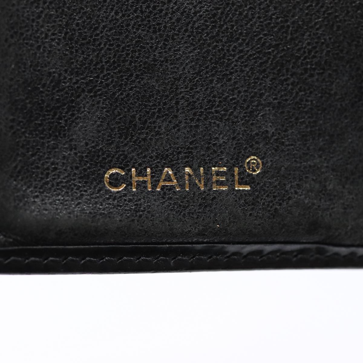 CHANEL Wallet Patent leather Black CC Auth bs17490