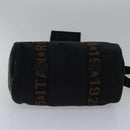 FENDI Boston Bag Nylon 2way Black Silver 2305 26420 098 Auth bs17513-5