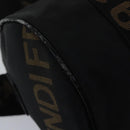 FENDI Boston Bag Nylon 2way Black Silver 2305 26420 098 Auth bs17513-16