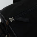 FENDI Boston Bag Nylon 2way Black Silver 2305 26420 098 Auth bs17513-20