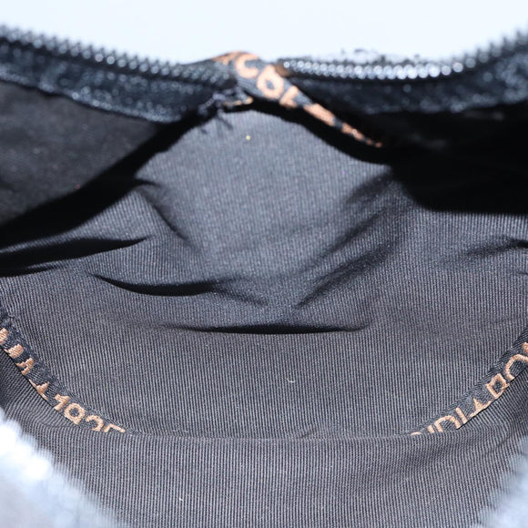 FENDI Boston Bag Nylon 2way Black Silver 2305 26420 098 Auth bs17513