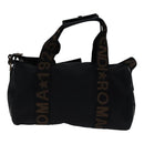 FENDI Boston Bag Nylon 2way Black Silver 2305 26420 098 Auth bs17513-13