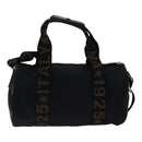 FENDI Boston Bag Nylon 2way Black Silver 2305 26420 098 Auth bs17513-2